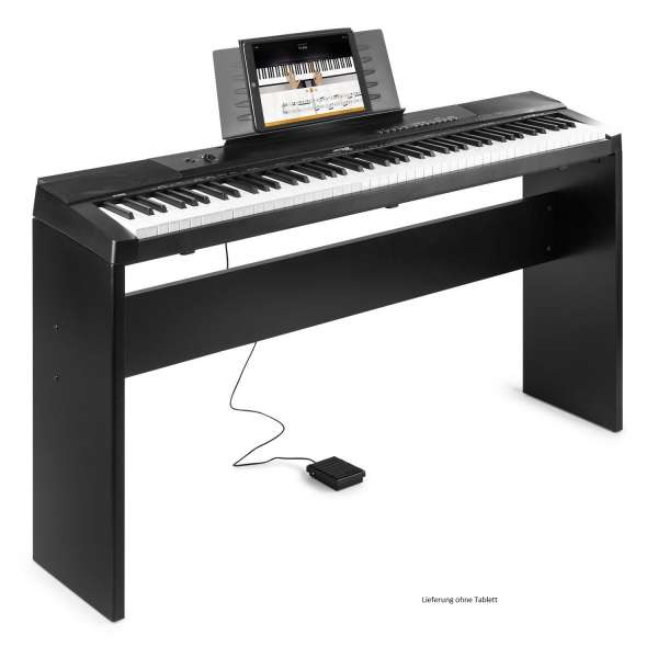 MAX KB6W Digital Piano Stand Set 88 Tasten mit Holzständer schwarz