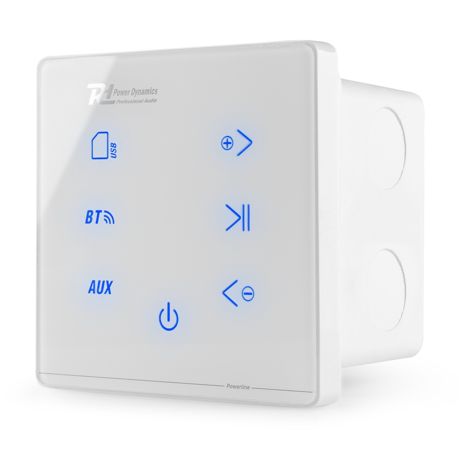 Kit Ampli Mural Power Dynamics A100W + 4 Enceintes Plafond - Bluetooth, USB, Micro SD, 4x20W, écran Tactile