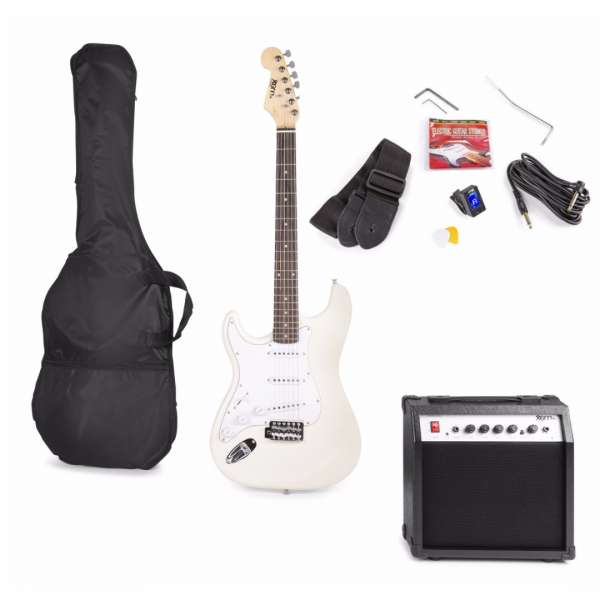 MAX GigKit E-Gitarren Starter-Set mit 40W Verstärker - Weiß