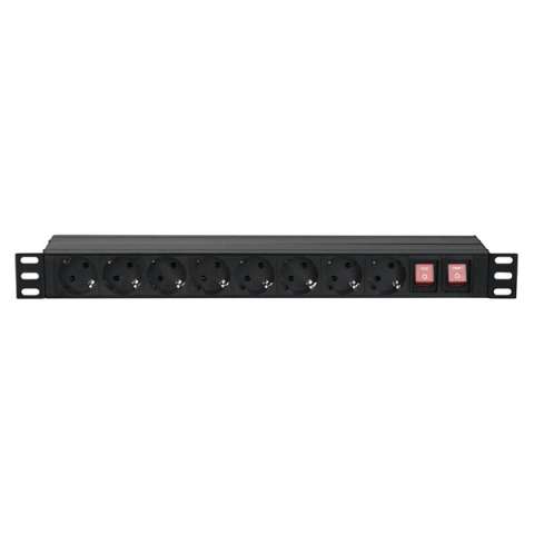 Showtec 19" 1U Main Power Strip 16 Front and Back control