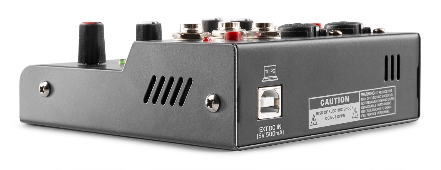 Vonyx VMM301 USB-Mixer – 3-Kanal-Mischpult Mit Bluetooth, USB-Audiointerface & Phantomspeisung Für Podcast, Gesang & Heimstudio