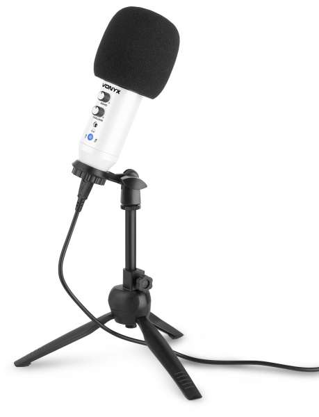 Vonyx CM320W Studio Mikrofon mit Echo USB Weiß