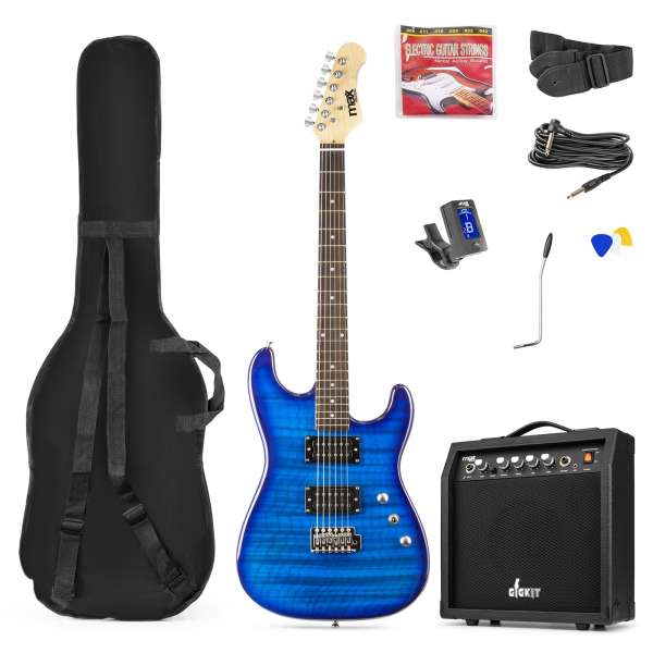 MAX GigKit E-Gitarren-Set quilted Style dark blue