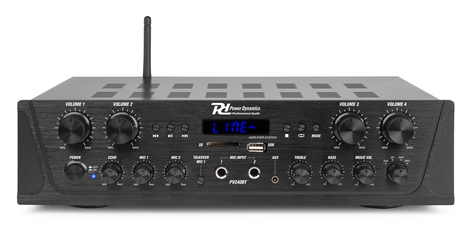 Power Dynamics PV240BT 4 KanalVerstärker mit USB SD