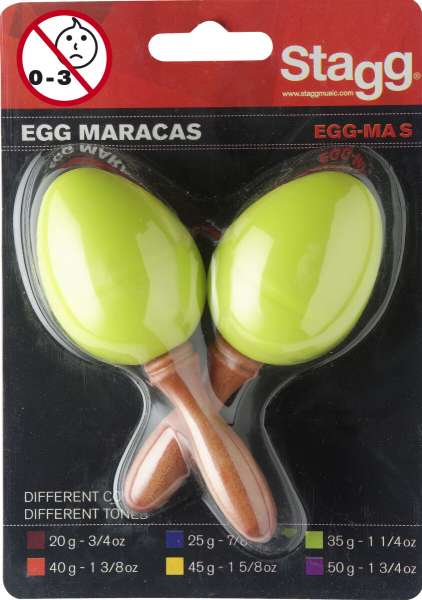 Stagg EGG-MA S/GR - Maracas (Paar),Kunststoff eiförmig grün