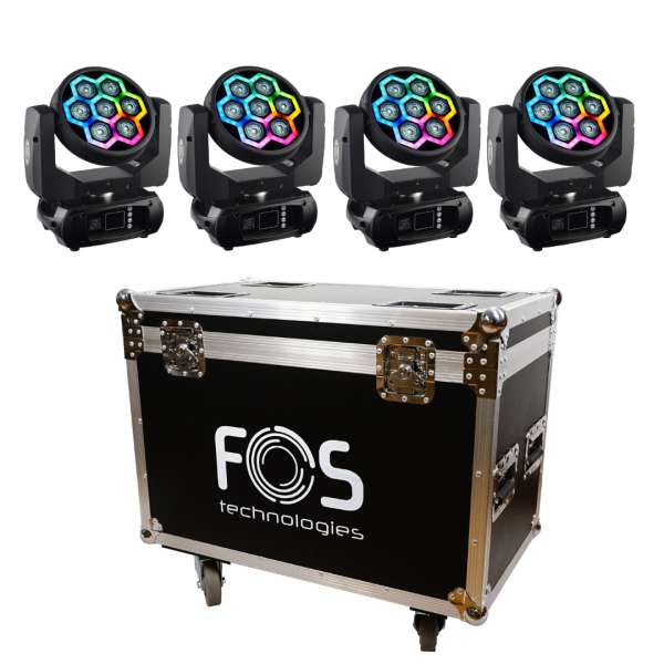 FOS IQ Aurora Wash Tourset - 4 Wash Movingheads im Case