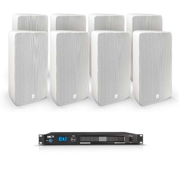NEXT audiocom 8T8W.A504 - Installations-Set mit Outdoorlautsprechern weiß