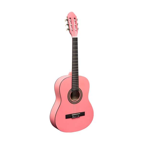 STAGG C430 M PK 3/4 rosa klassische Gitarre mit Decke aus Linde