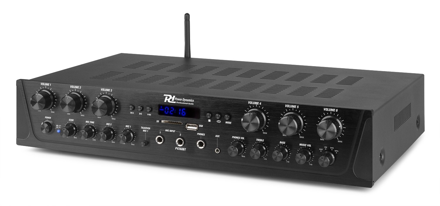 Power Dynamics PV260BT 6 KanalVerstärker mit USB SD