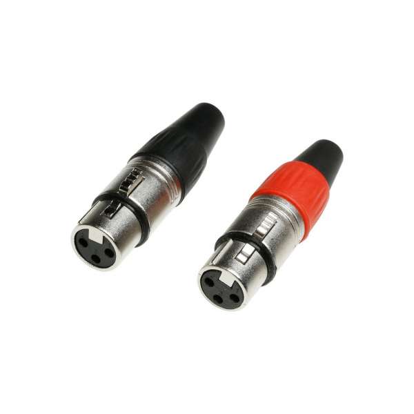 Adam Hall Connectors 7907 - XLR Stecker Set 3-Pol female rot/schwarz