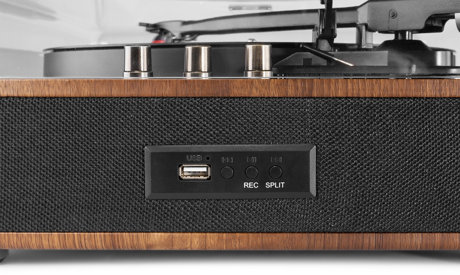 Fenton Plattenspieler RP162 mit Bluetooth und integrierten Lautsprechern WalnußHolzoptik