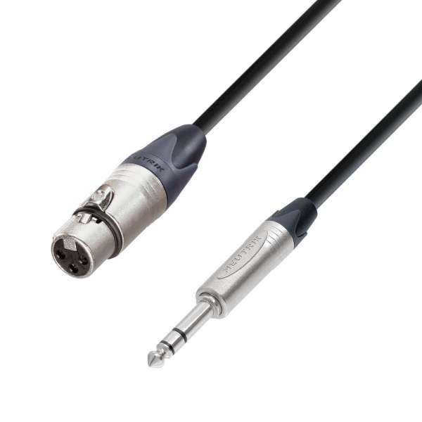 Adam Hall Cables K5 BFV 0300 Mikrofonkabel Neutrik XLR female auf 6,3 mm Klinke stereo 3 m