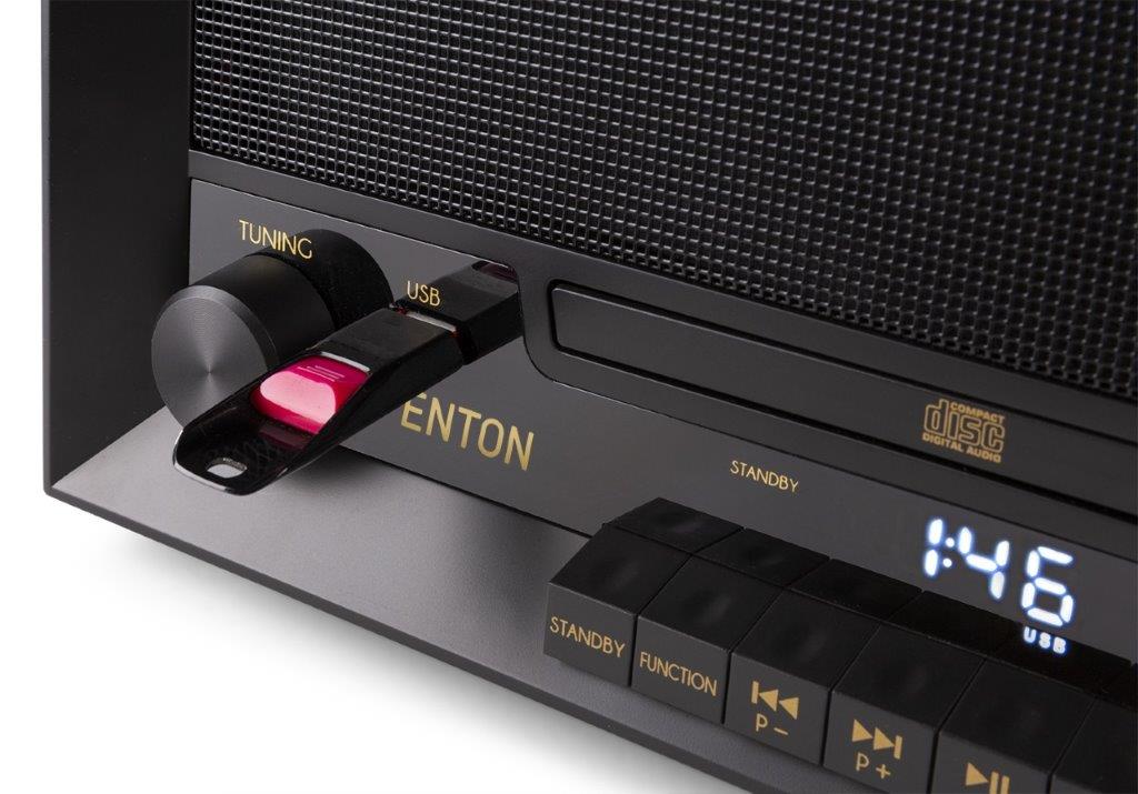 FENTON Plattenspieler Radio CD Player Bluetooth USB Retro Kombi Digitalisierung 