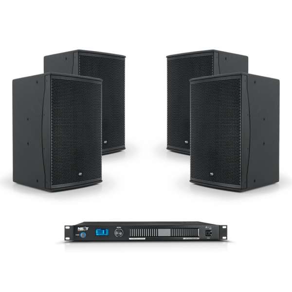 NEXT audiocom 4Pro12.A504 - Leistungsstarkes Installationsset mit DSP Verstärker