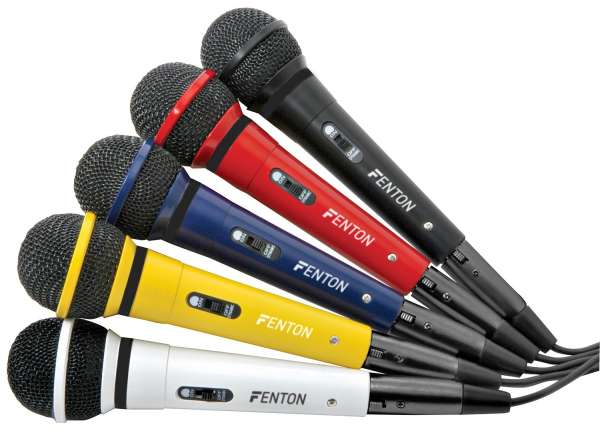 Karaoke Mikrofon Set Fenton DM120 Dynamisch 5-farbig