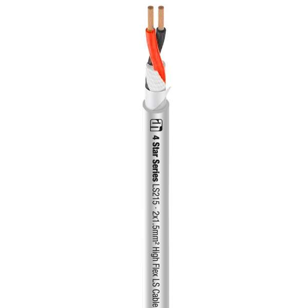 Adam Hall Lautsprecherkabel 2 x 1,5 mm² weiß 100m Rolle