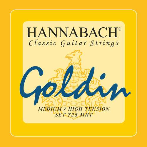 Hannabach Klassikgitarre-Saiten Serie 725 Medium/High Tension Goldin Satz medium-high