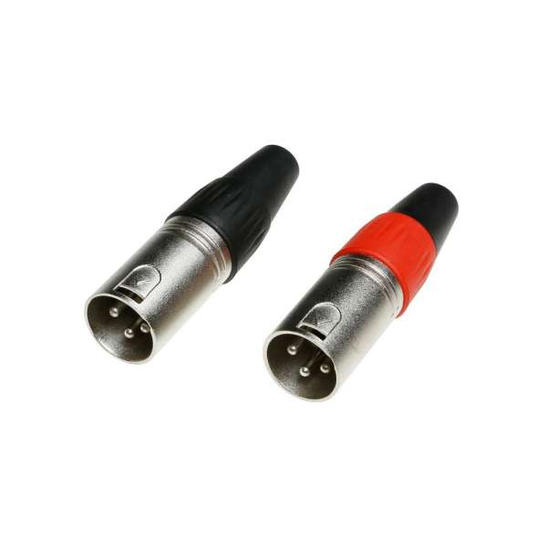 Adam Hall Connectors 7906 - XLR Stecker Set 3-Pol male rot/schwarz