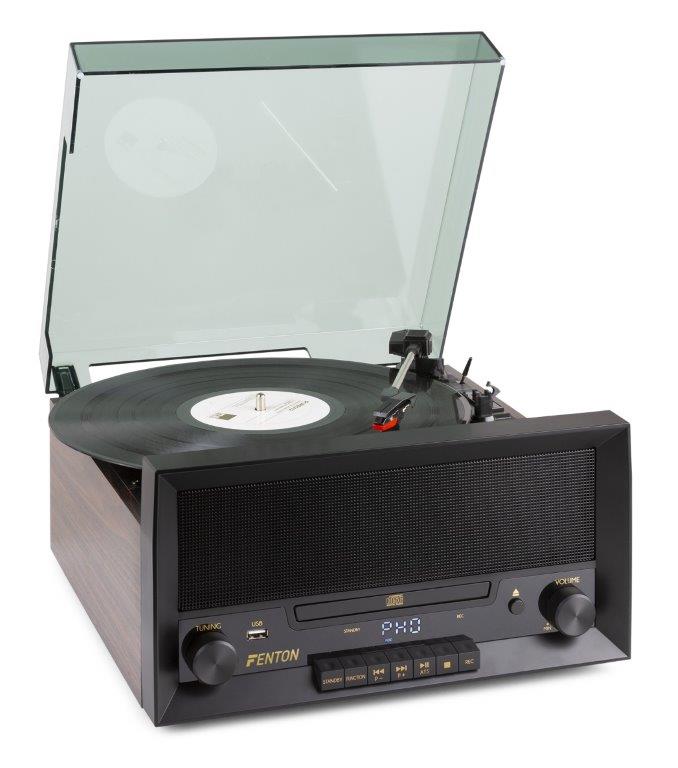 Fenton RP135W Retro Plattenspieler mit CD, USB, Bluetooth