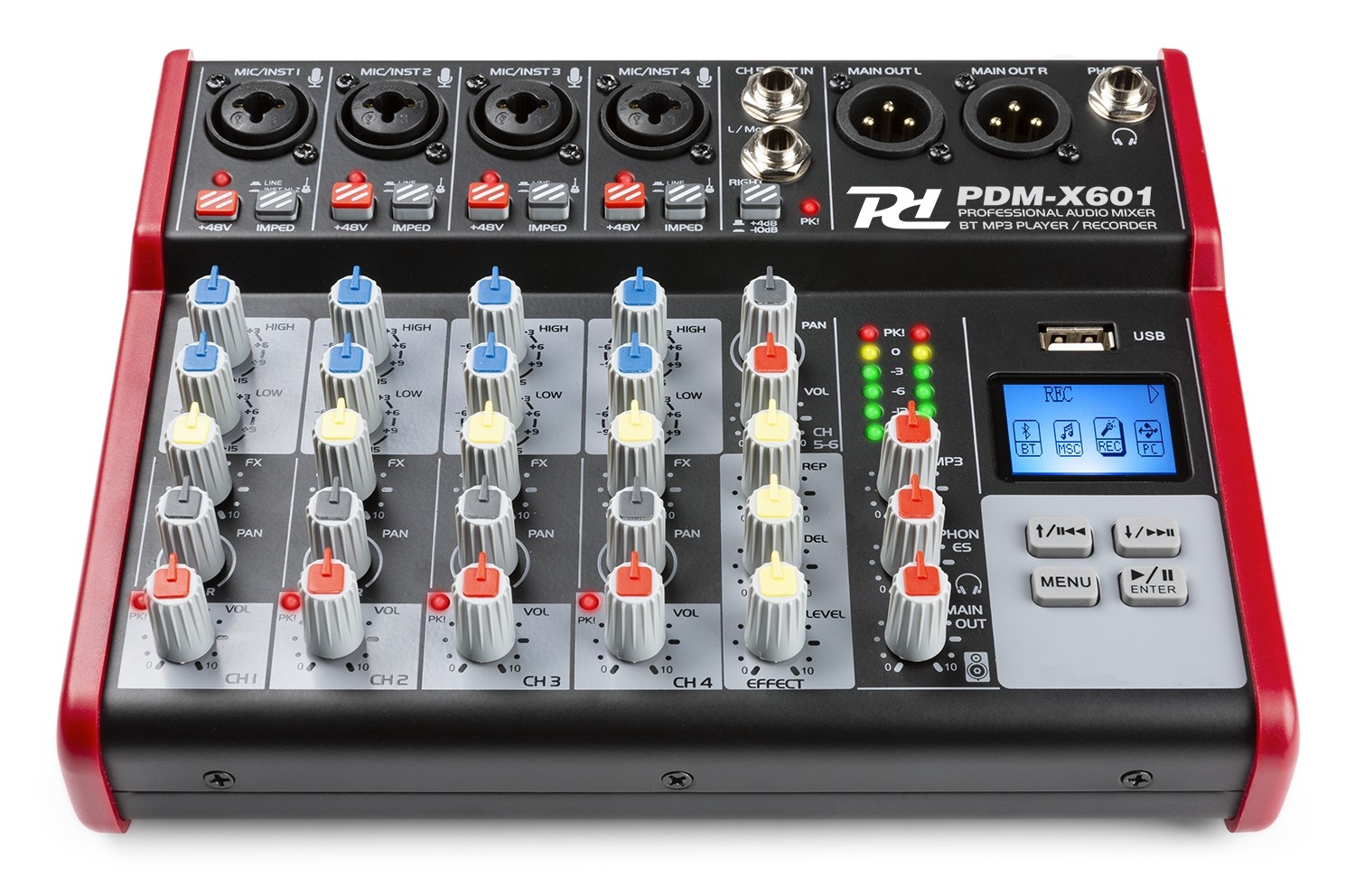 Power Dynamics PDMX601 Mischpult mit XLR und Bluetooth USB Media Player