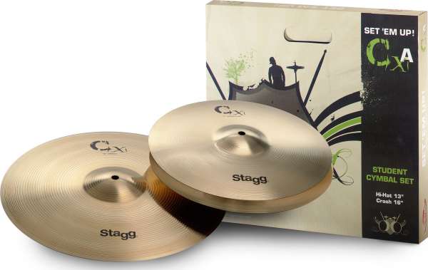 Stagg CXA Set Messing Schlagzeug Beckensatz für Einsteiger