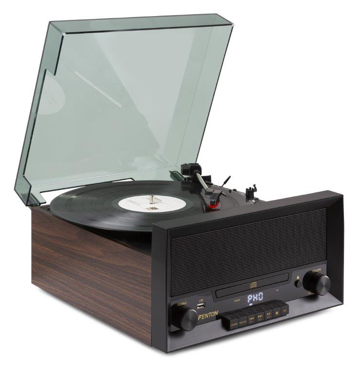 Fenton RP135W Retro Plattenspieler mit CD, USB, Bluetooth