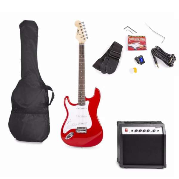 MAX GigKit E-Gitarren Starter-Set mit 40W Verstärker - Rot