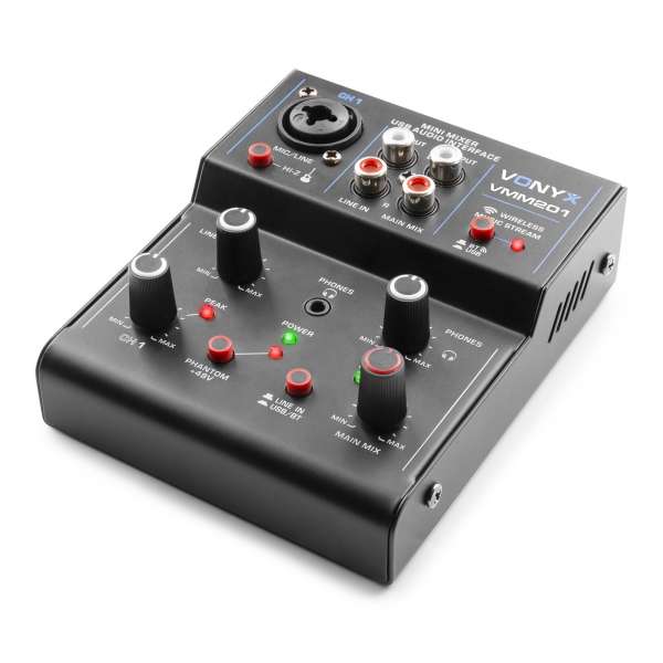 Vonyx VMM201 - 2-Kanal Mixer mit USB Audio Interface
