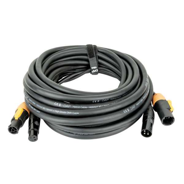 DAP FP22 Hybrid Cable - Power Pro True & 3-pin XLR - DMX / Power 15m