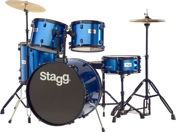 Stagg Schlagzeug Set TIM122B blau mit Hardware und Becken