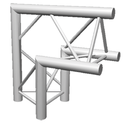 ExpoTruss X3K-30 Alu 3-Punkt 2Weg Winkel 90Grad Spitze oben