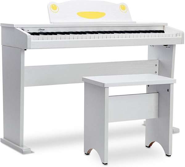 Artesia Fun-1 - Kinder Piano mit Bank, 61 leichtgewichtete Tasten, weiß