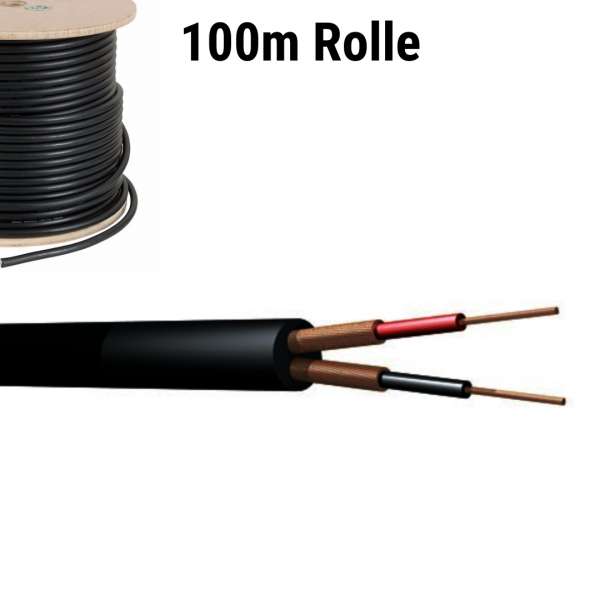 PD Connex Mikrofonkabel 6.5mm Black 100m Rolle