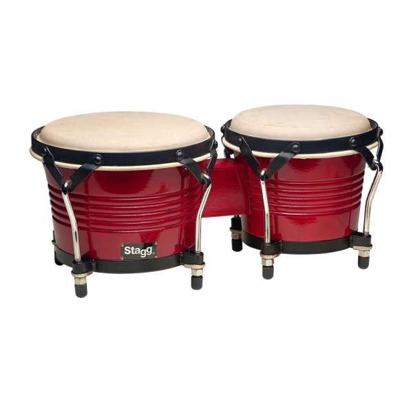 Stagg BW-200-CH - Wildkirsch-farbige Latin Holz Bongos 7,5" und 6,5"