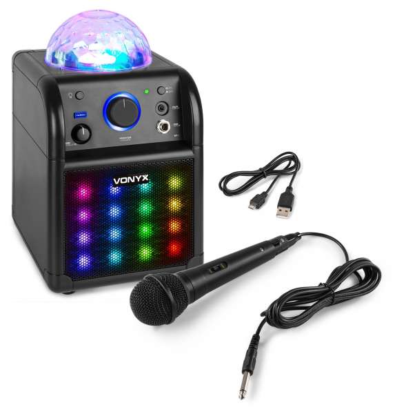 Vonyx SBS50B-PLUS Karaoke Set schwarz mit LED-Lichteffekten