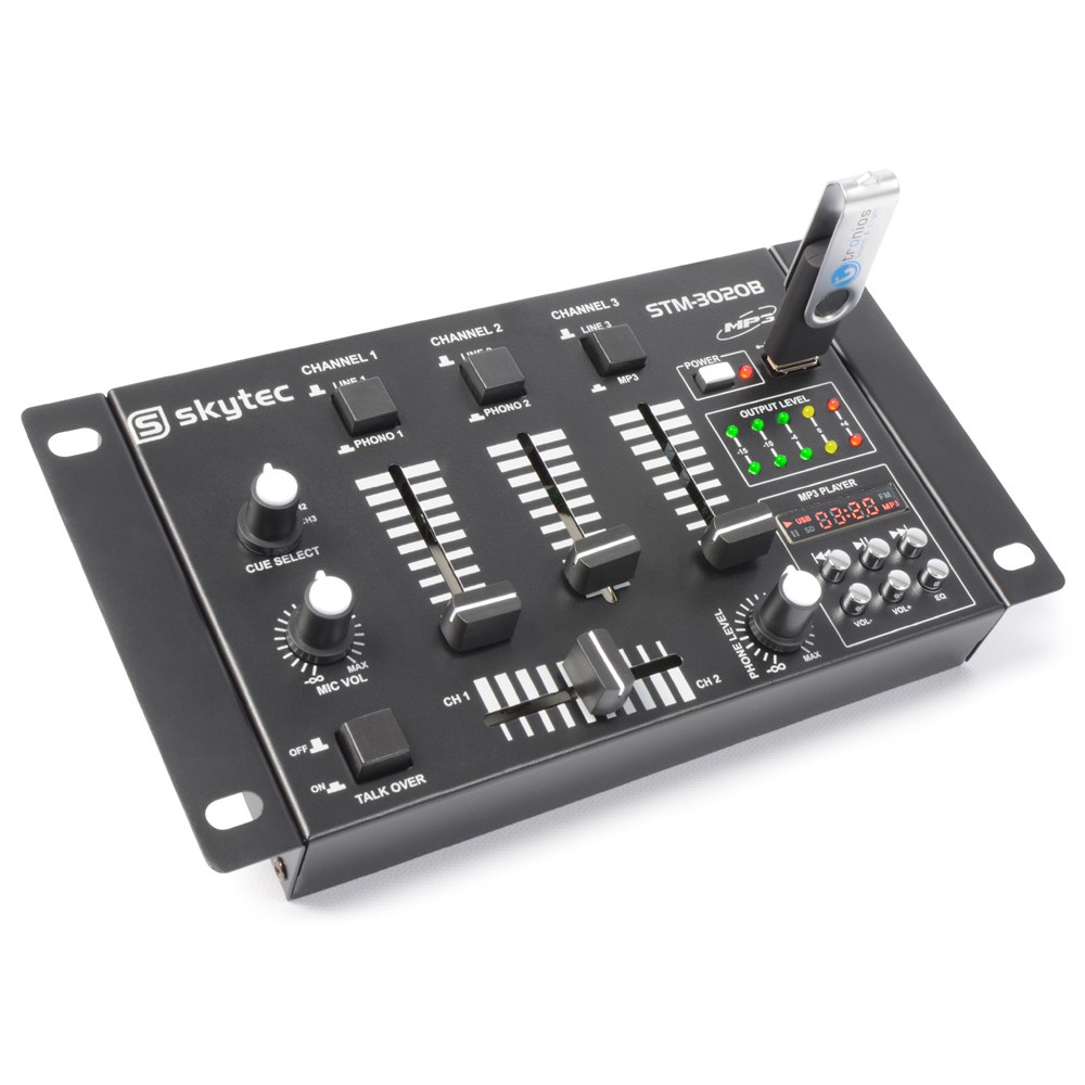 SkyTec STM-3020B 6-Kanal Mischpult mit USB/MP3 - Schwarz | HotSound-Store
