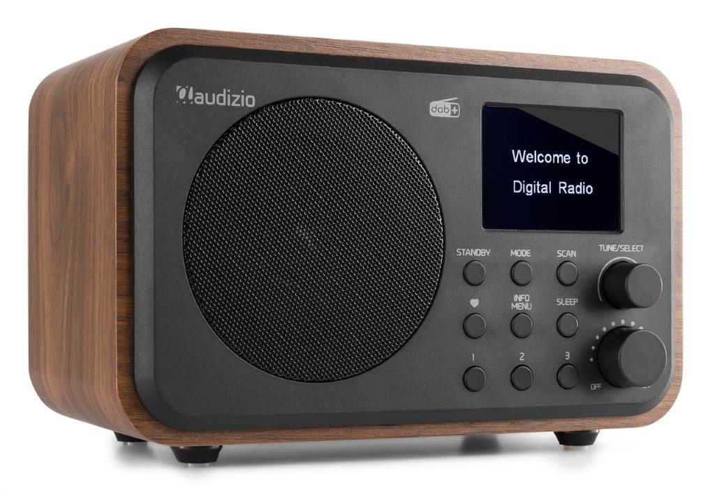Audizio Milan DAB+ Radio mit Akku braun Holzoptik Radios
