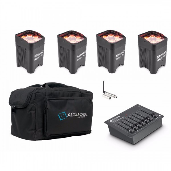 BeamZ BBP96 W-DMX Akku Uplighting Set 4