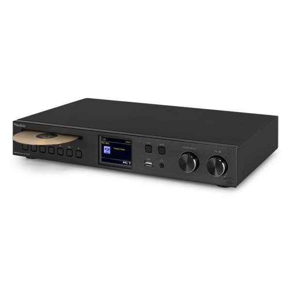 Audizio Brescia schwarz - All-In-One Verstärker mit WiFi, Bluetooth, CD, USB, DAB+, Internetradio
