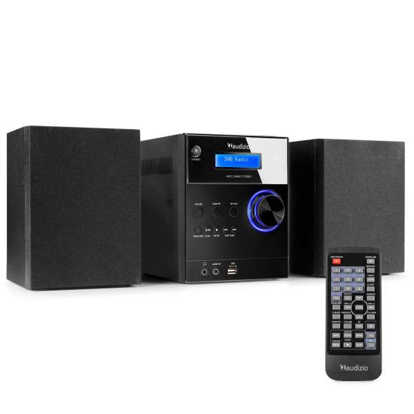 Audizio Metz Stereoanlage DAB-Radio mit Bluetooth, MP3- und CD-Player Schwarz