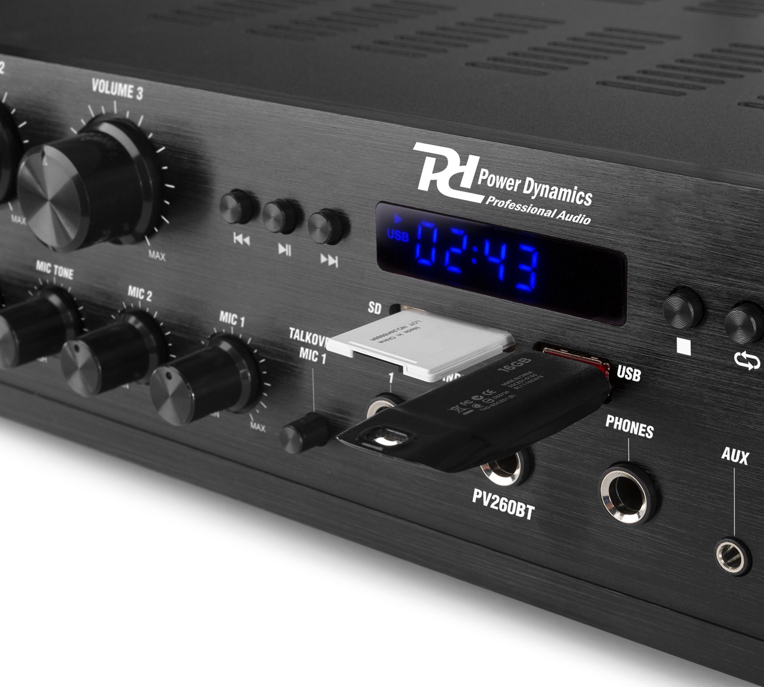 Power Dynamics PV260BT 6 KanalVerstärker mit USB SD