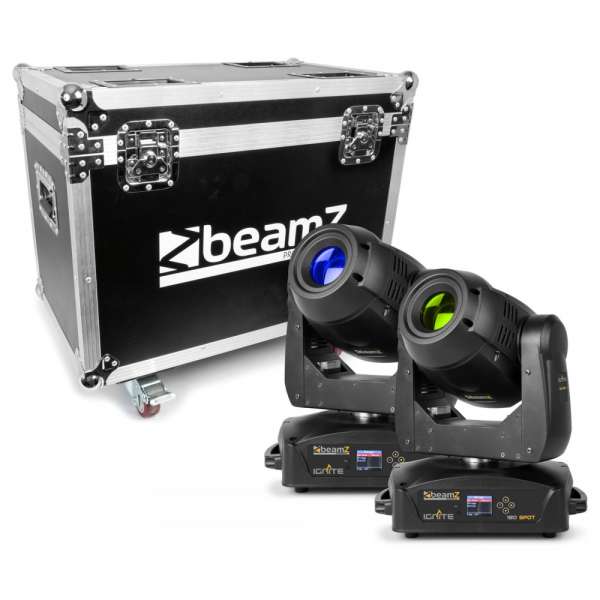 BeamZ Professional Ignite 180 Spot LED Moving Head SET 2 Stück im Flightcase