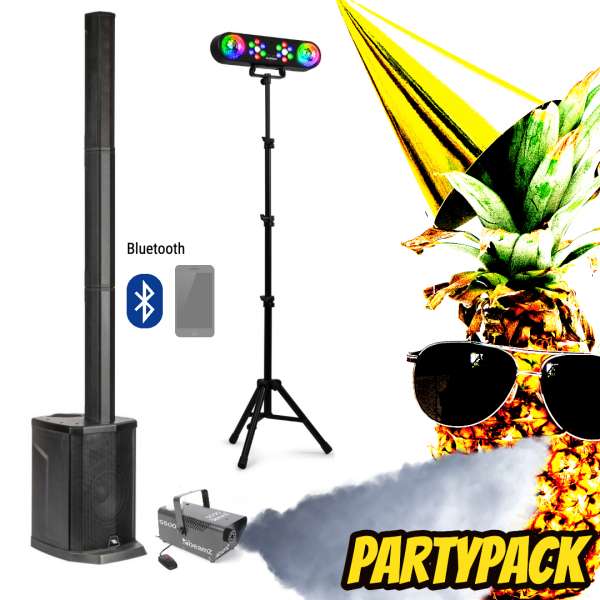HotSound Store Partypack 1 - Komplette Partyanlage mit Licht, Bluetooth und Nebel