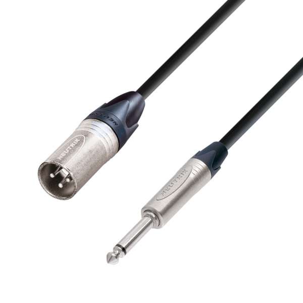 Adam Hall Cables K5 MMP 0300 Mikrofonkabel Neutrik XLR male auf 6,3 mm Klinke mono 3,0 m