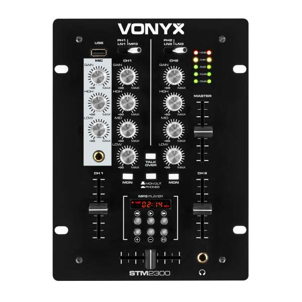 Vonyx STM-2300 Mischpult 2-Kanal Mixer mit USB MP3