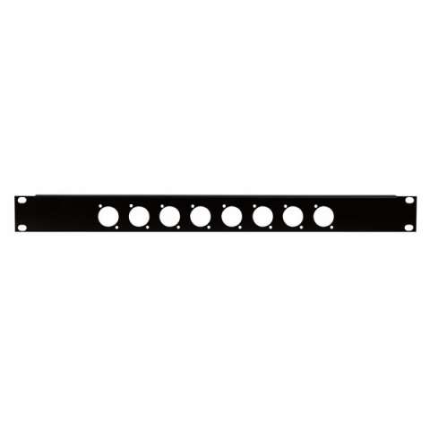 DAP-Audio 19Zoll Panel 1HE for 8 XLR (D-Connectors-Size) Iron 2mm