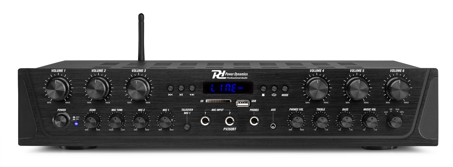 Power Dynamics PV260BT 6 KanalVerstärker mit USB SD