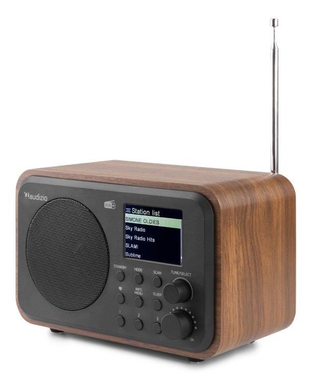 Audizio Milan DAB+ Radio mit Akku braun Holzoptik Radios