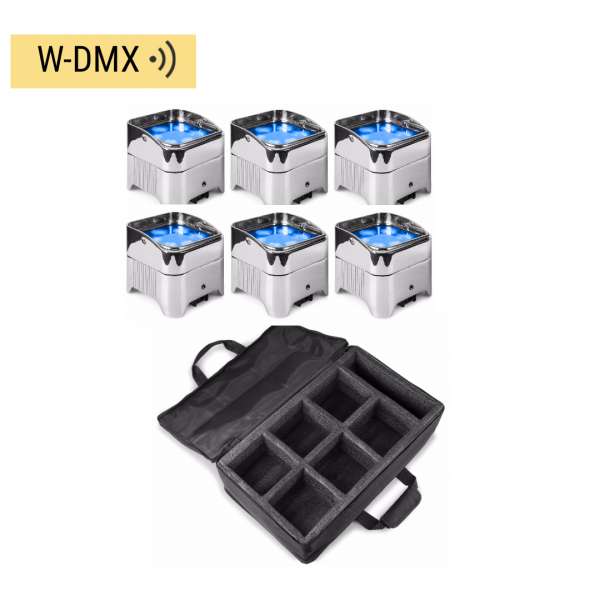 BeamZ BBP96SC Akku Uplighting Set 6