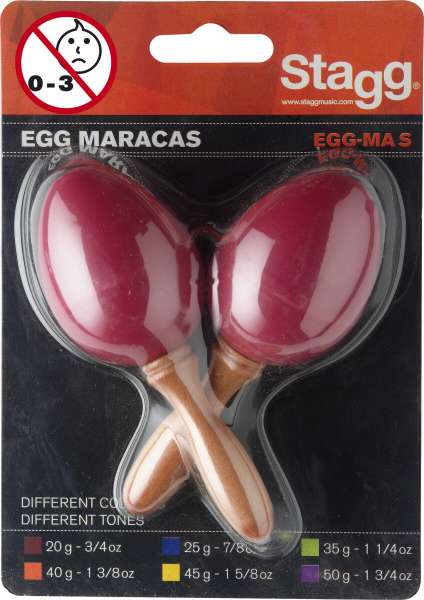 Stagg EGG-MA S/RD - Maracas (Paar),Kunststoff eiförmig